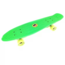 Скейтборд пластик 27*7,5" шасси Al колёса PU 60*45мм свет, цв.зеленый