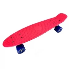 Скейтборд пластик 22*6", шасси пластик, колёса PVC 60мм, красный
