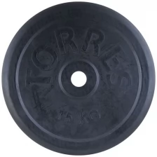 Диск обрезин. "TORRES 15 кг" арт.PL506615, d.31мм, металл в резиновой оболочке, черный