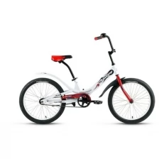 Велосипед FORWARD SCORPIONS 1.0 (20" 1 ск.рост 10.5") 2019-2020 белый/красный