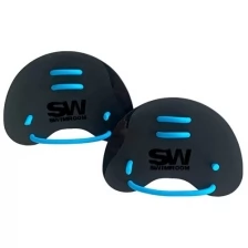Пальчиковые лопатки для плавания SwimRoom "Finger Paddles", цвет черный с синим