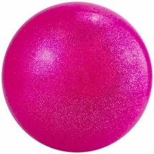 Мяч для художественной гимнастики однотонный, арт.AGP-19-01, d19 см, ПВХ, розовый с блестками