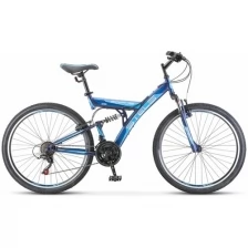 Велосипед STELS Focus V 26" 18-sp V030 рама 18" Тёмно-синий/синий (собран и настроен)