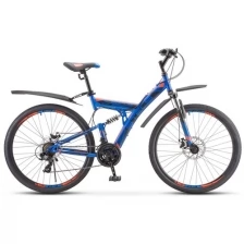Велосипед STELS Focus MD 27.5" 21-sp V010 рама 19" Синий/неоновый_красный (собран и настроен)