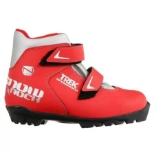 Ботинки лыжные TREK Snowrock 3 NNN ИК, цвет красный, лого серебро, размер 33