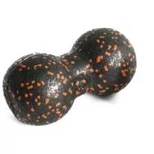 Массажный мяч для фитнеса, йоги и пилатеса, сдвоенный, черный с оранжевыми точками 8 см