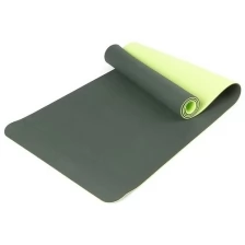Коврик для йоги 183х61х0,6, материал TPE, зеленый, черный