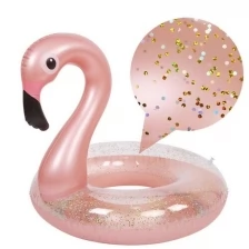 Надувной круг Фламинго с блестками 120 см