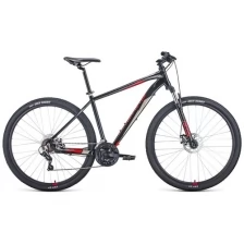 Велосипед FORWARD APACHE 29 2.0 D (29" 21 ск. рост. 21") 2022, черный/красный, RBK22FW29448