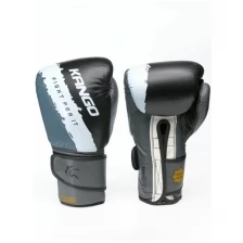 Перчатки боксерские Kango BAK-022 Black/Grey/White Буйволиная кожа 16 унций