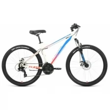 Велосипед FORWARD FLASH 26 2.0 D (26" 21 ск. рост. 19") 2022, белый/голубой, RBK22FW26684