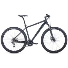 Велосипед FORWARD APACHE 29 2.0 D (29" 21 ск. рост. 19") 2022, черный матовый/черный, RBK22FW29434