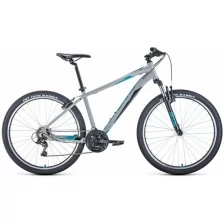 Велосипед FORWARD APACHE 27,5 1.0 (рост 19" 21ск.) 2020-2021, серый/бирюзовый