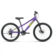 Велосипед ALTAIR 24 D (2022) (Велосипед AL 24 D (24" 7 ск. рост. 11") 2022, фиолетовый/зеленый, RBK22AL24191)