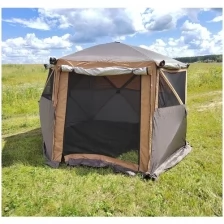 Комфортный шатер-беседка 360*360*215 см шестиугольный для отдыха в походе, в кемпинге, на природе или даче.