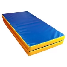 Мат спортивный гимнастический детский складной 1000х1000х60мм КЗ синий/желтый