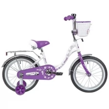 Детский велосипед Novatrack Butterfly 14 (2020) белый/фиолетовый (требует финальной сборки)
