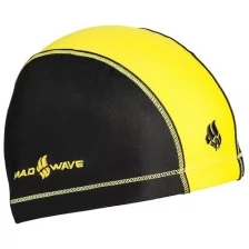Шапочка для плавания MAD WAVE Duotone, Black/ Yellow