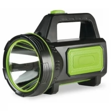 Фонарь SmartBuy SBF-500- K, аккумуляторный, прожекторный, 5 Вт + 3 Вт, боковой светильник, чёрно- зелёный