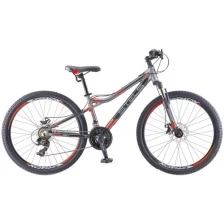 Велосипед 26" Stels Navigator-610 MD, V040, цвет серый/красный, размер 14"