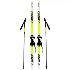 Детский комплект лыж STC STEP 2021-22 с креплениями и палками, ростовка 120 см