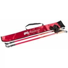 Палки для скандинавской ходьбы BG "Nordic Adventure" 82874 с чехлом, телескопические 80-140 см, цвет: темно-красный.