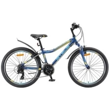 Подростковый горный (MTB) велосипед STELS Navigator 410 V 21-sp 24 V010 (2021) черный/синий 12" (требует финальной сборки)