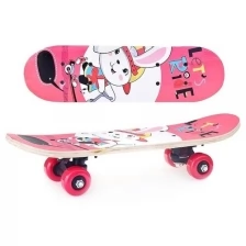 Скейтборд детский 43x13 см, колеса PVC, розовый