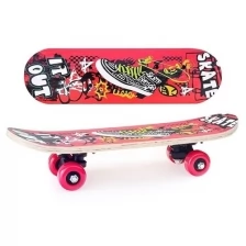 Скейтборд детский 43x13 см,колеса PVC, красный