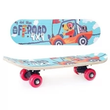 Скейтборд детский 43x13 см,колеса PVC,голубой