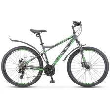 Велосипед STELS Navigator 710 MD 27.5" V020 рама 18" Антрацитовый/зелёный/чёрный (требует финальной сборки)