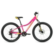 Велосипед FORWARD JADE 24 2.0 D (24" 7 ск. рост. 12") 2022, розовый/золотой, RBK22FW24746