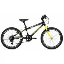Велосипед детский Forward RISE 20" 2.0, 20" черный/ярко-зеленый