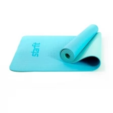 Коврик для йоги и фитнеса STARFIT FM-201, TPE, 173x61x0,5 см (синий-пастель-мятный)