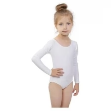 Купальник гимнастический, с длинным рукавом, размер 36, цвет белый 871289 .