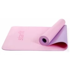 Коврик для йоги и фитнеса STARFIT FM-201, TPE, 173x61x0,4 см (розово-фиолетовый)