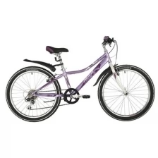 Подростковый велосипед NOVATRACK 24" Alice 6.V размер 12", лиловый 24SH6SV.ALICE.12LC21