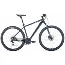 Велосипед FORWARD APACHE 29 3.0 disc (29" 21 ск. рост 17") 2020-2021, черный матовый/серебристый, RBKW1M69Q018