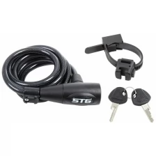 Велозамок STG CL-428 на ключе 10 мм х 150 см (Замок велосипедный STG модель CL-428 на ключе, 10мм*150см.Черный)