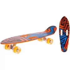 Скейтборд пластиковый PP с принтом, широкие светящиеся колеса PU, стойка: алюминиевая