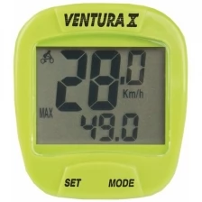 Велокомпьютер VENTURA Х, 10 функций, зеленый, 5-244555