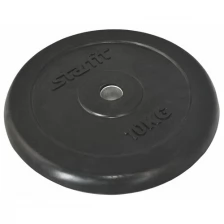 Диск STARFIT BB-202 10 кг, d=26 мм, стальная втулка, черный,обрезиненный