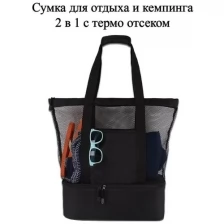 Сумка для отдыха/ сумка холодильник/ сумка с термо-отсеком/ сумка для кемпинга (черный)
