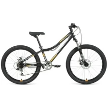 Подростковый велосипед FORWARD TITAN 24 2.2 disc 2021, черный/оранжевый, рост 12"