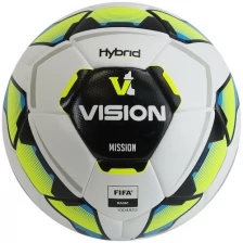 Мяч футбольный TORRES VISION Mission, FV321074, размер 4, FIFA Basic, PU, гибридная, белый-мультикол