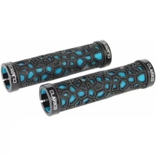 Ручки на руль CLARK`S CL0208 резина/гель "паутина" 130мм с 2 фиксаторами черно-синие