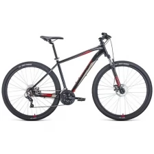 Горный велосипед FORWARD APACHE 29 2.0 D (29" 21 ск. рост. 17") 2022, черный/красный, RBK22FW29418