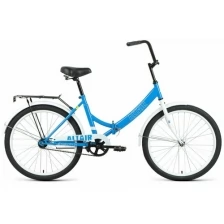 Складной велосипед ALTAIR City 24 2021, голубой/белый, рама 16"