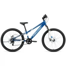 Подростковый велосипед FORWARD Rise 24 2.0 disc 2021 рост 11" синий/белый