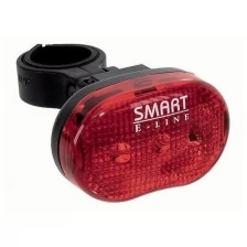 Фонарь задний SMART 3 светодиода повышенной яркости, 3 функции красный до 600м влагозащитный